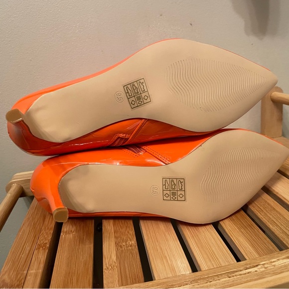 Allegra K Orange High Heel Booties - Size 9.5 - Picture 6 of 9